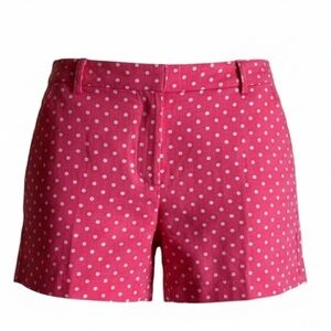 J.Crew Womens Pink White Polka Dot Linen Shorts 3” size 12 NWOT